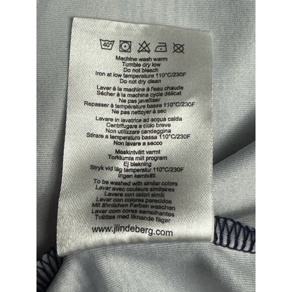 J Lindenberg Polo Mason Slim Jersey Men’s Short Sleeve Golf Shirt Large Blue - Picture 9 of 9